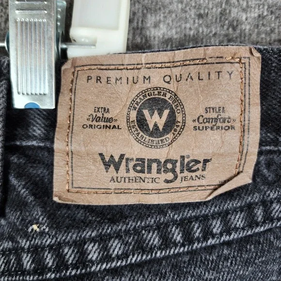 Wrangler Authentic Jeans Mens 42x32 Black Straight Leg Cotton 97601CB - Picture 4 of 6